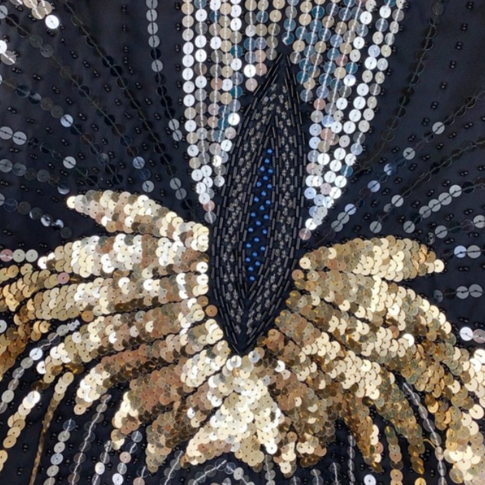 Vintage Handmade Sequin Beaded Butterfly Top M - Picture 4 of 6
